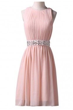 Short Pink Beaded Bridesmaid Prom Evening Formal Dresses 3020021