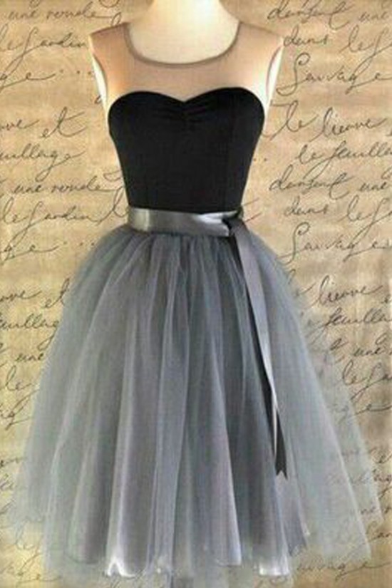 Short Sleeveless Tulle Bridesmaid Prom Evening Formal Dresses 3020023