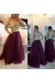 A-Line Off-the-Shoulder Long Sleeves Gold Lace Prom Evening Formal Dresses 3020025