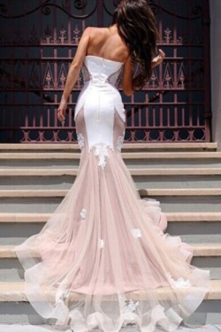 Trumpet/Mermaid Sweetheart Lace Long Prom Evening Formal Dresses 3020035