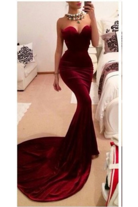 Trumpet/Mermaid Sweetheart Long Red Prom Evening Formal Dresses 3020036 Trumpet/Mermaid Sweetheart Long Red Prom Evening Formal Dresses 3020036