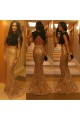 Trumpet/Mermaid Two Pieces Lace Long Black Gold Prom Evening Formal Dresses 3020060