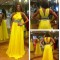 Long Yellow Beaded Chiffon Prom Evening Formal Dresses 3020063