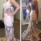 Sexy See Through Lace Appliques Long Prom Evening Formal Dresses 3020064