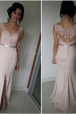 Trumpet/Mermaid Straps Sleeveless Lace Prom Evening Formal Dresses 3020065