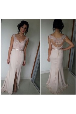 Trumpet/Mermaid Straps Sleeveless Lace Prom Evening Formal Dresses 3020065