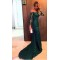 Trumpet/Mermaid Long Sleeves Green Lace Prom Evening Formal Dresses  3020077