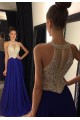Beaded Long Red Chiffon Prom Evening Formal Dresses 3020078