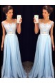 Long Blue Lace Chiffon See Through Prom Evening Formal Dresses 3020097 Long Blue Lace Chiffon See Through Prom Evening Formal Dresses 3020097