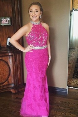 Beaded Lace Appliques Mermaid Long Prom Formal Evening Party Dresses 3021002