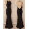 Long Black Halter Mermaid Prom Formal Evening Party Dresses 3021008