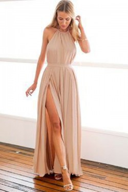 Halter Chiffon Long Prom Formal Evening Party Dresses 3021013