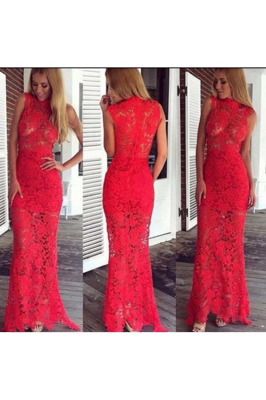 Mermaid Long Red Lace Prom Formal Evening Party Dresses 3021028 Mermaid Long Red Lace Prom Formal Evening Party Dresses 3021028