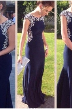 Long Blue Beaded Prom Formal Evening Party Dresses 3021044
