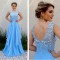 A-Line Long Blue Prom Evening Formal Dresses 3020105
