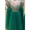 Beaded Long Green Spaghetti Straps Prom Formal Evening Party Dresses 3021055