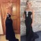 Long Black Beaded Prom Formal Evening Party Dresses 3021063
