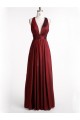 Long V-Neck Burgundy Prom Formal Evening Party Dresses 3021067