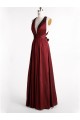 Long V-Neck Burgundy Prom Formal Evening Party Dresses 3021067