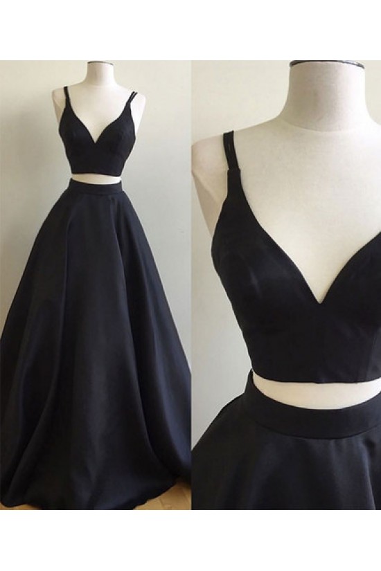 Two Pieces V-Neck Long Prom Formal Evening Party Dresses 3021075 Two Pieces V-Neck Long Prom Formal Evening Party Dresses 3021075