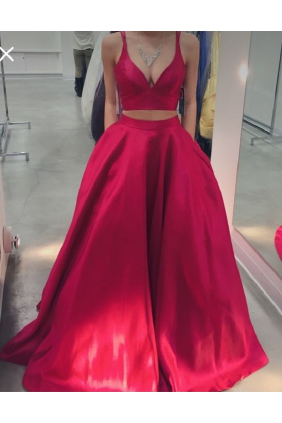 Two Pieces V-Neck Long Prom Formal Evening Party Dresses 3021075 Two Pieces V-Neck Long Prom Formal Evening Party Dresses 3021075