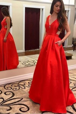 Sexy Sequins V-Neck Long Prom Formal Evening Party Dresses 3021076