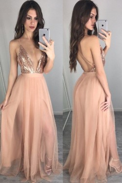 Long Red Spaghetti Straps Prom Formal Evening Party Dresses 3021077