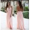 Empire Long Lace Chiffon Pink Prom Formal Evening Party Maternity Dresses 3021085
