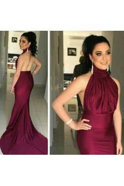 Mermaid Halter Long Prom Formal Evening Party Dresses 3021086