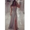 Grey Chiffon Sparkly Beaded Prom Formal Evening Party Dresses with Slit 3021088