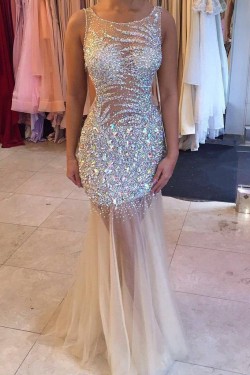 Mermaid Beaded Long Prom Formal Evening Party Dresses 3021091