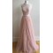 Long Pink Halter Lace Prom Formal Evening Party Dresses 3021100