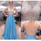 Beaded Long Blue Prom Formal Evening Party Dresses 3021104