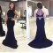 Trumpet/Mermaid Two Pieces Black Prom Evening Formal Dresses 3020111