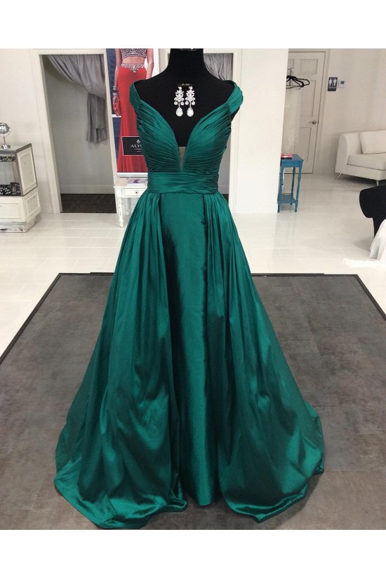 Long Green V-Neck Prom Formal Evening Party Dresses 3021110 Long Green V-Neck Prom Formal Evening Party Dresses 3021110