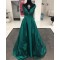 Long Green V-Neck Prom Formal Evening Party Dresses 3021110