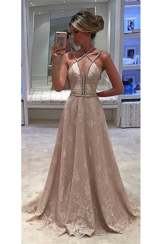A-Line Beaded Lace Prom Formal Evening Party Dresses 3021113 A-Line Beaded Lace Prom Formal Evening Party Dresses 3021113