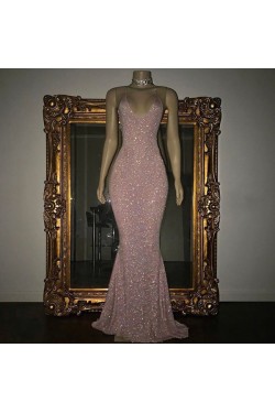 Mermaid V-Neck Sequins Long Prom Formal Evening Party Dresses 3021115