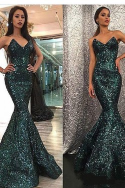 Mermaid Sequins Long Prom Formal Evening Party Dresses 3021117