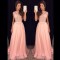 A-Line Long Pink Lace Chiffon Prom Evening Formal Dresses 3020112