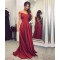 Burgundy Off-the-Shoulder Long Prom Formal Evening Party Dresses 3021128