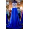 A-Line Sweetheart Gold Royal Blue Long Prom Evening Formal Dresses 3020113