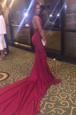 Mermaid Halter Prom Formal Evening Party Dresses 3021133