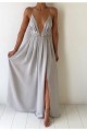 Deep V-Neck Spaghetti Straps Criss Cross Back Prom Formal Evening Party Dresses 3021138
