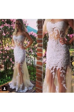 Lace Appliques Long Prom Formal Evening Party Dresses 3021140