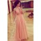 A-Line Cap Sleeves Beaded Long Chiffon Prom Formal Evening Party Dresses 3021142
