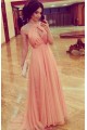 A-Line Cap Sleeves Beaded Long Chiffon Prom Formal Evening Party Dresses 3021142