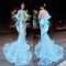 Mermaid Long Blue Lace Prom Formal Evening Party Dresses 3021156