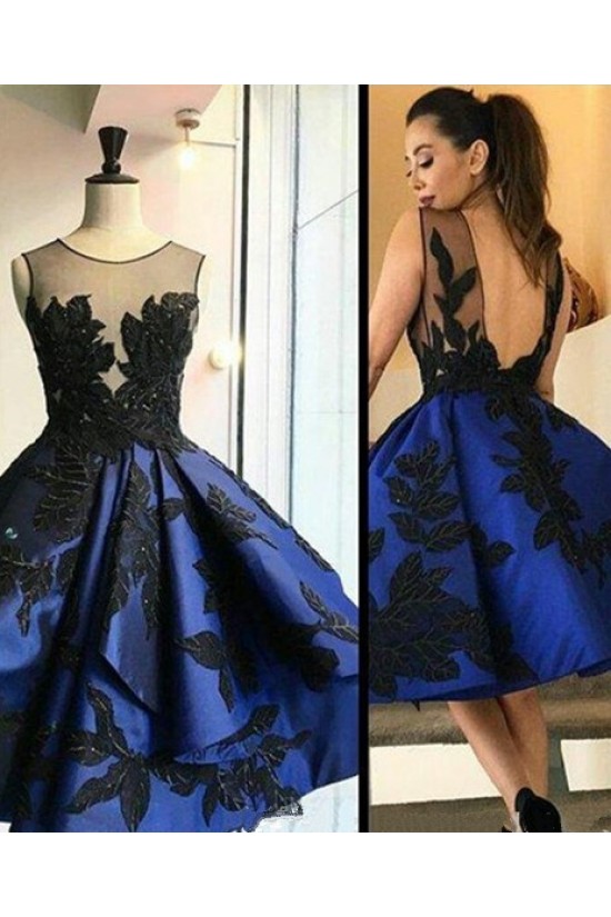 Short Royal Blue See Through Homecoming Prom Evening Formal Dresses 3020117
