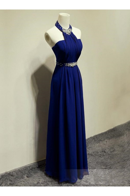 Long Blue Beaded Prom Formal Evening Party Dresses 3021173